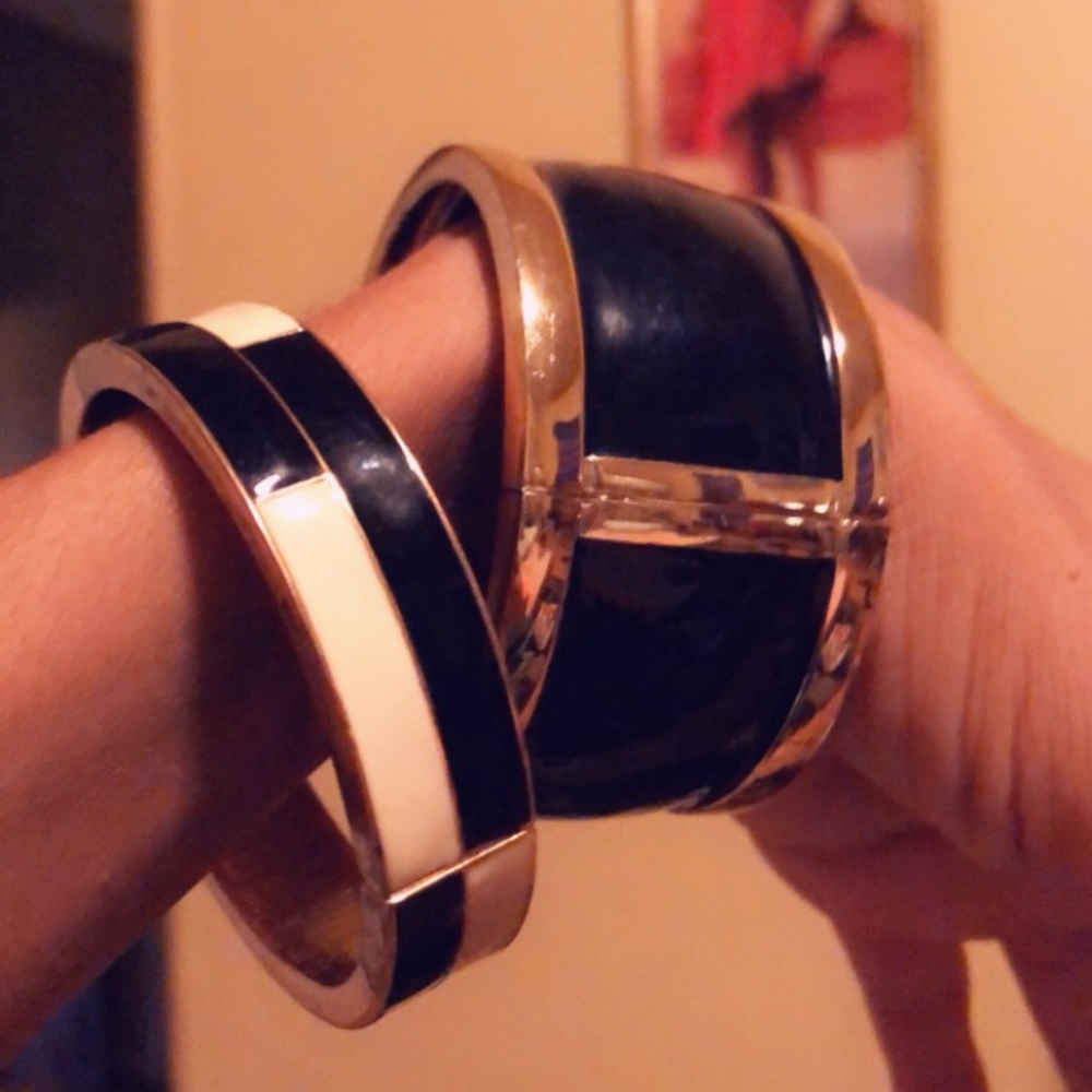 Chunky gold plated bracelets